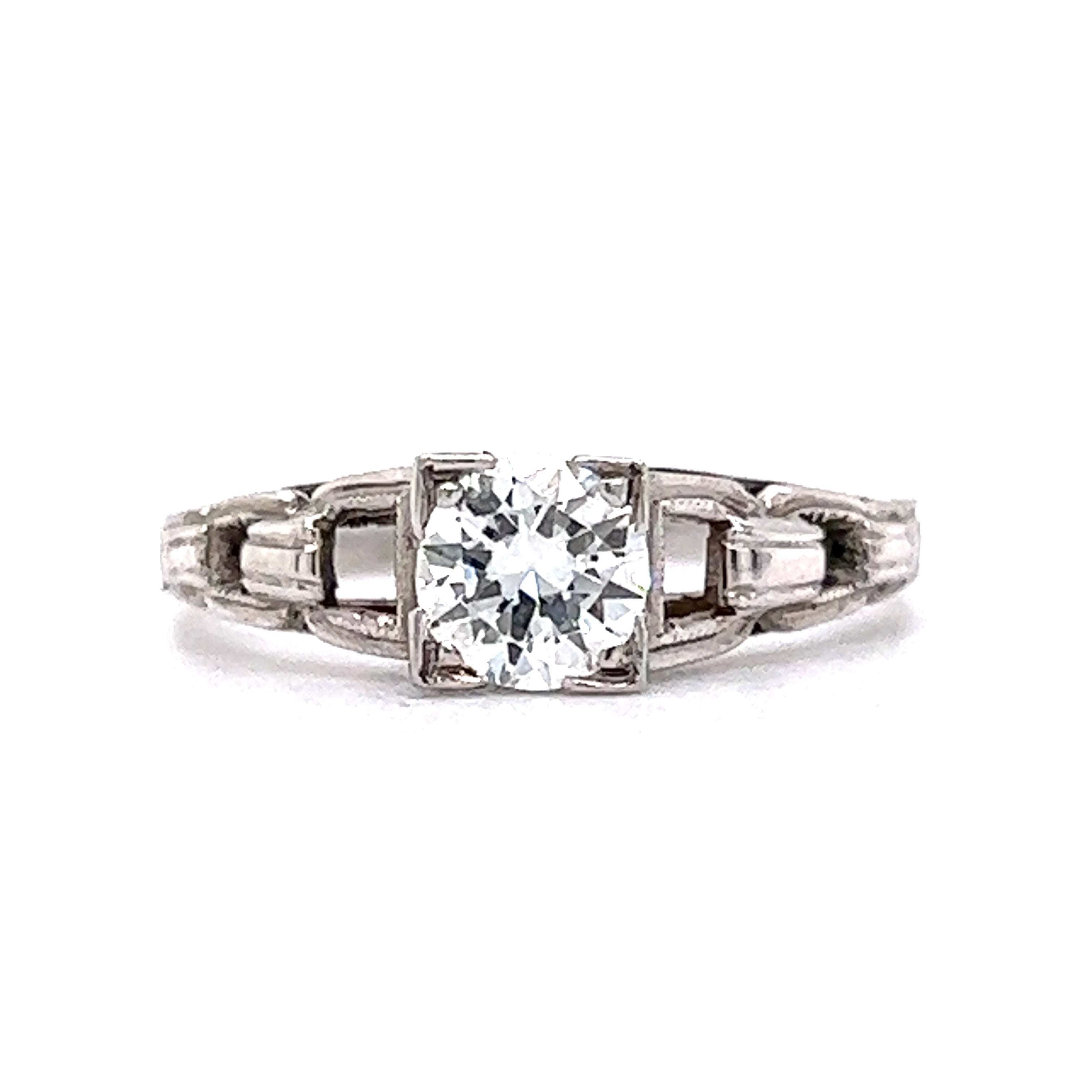 Round Cut Solitaire Hidden Halo Engagement Ring - Carter - Sylvie Jewelry